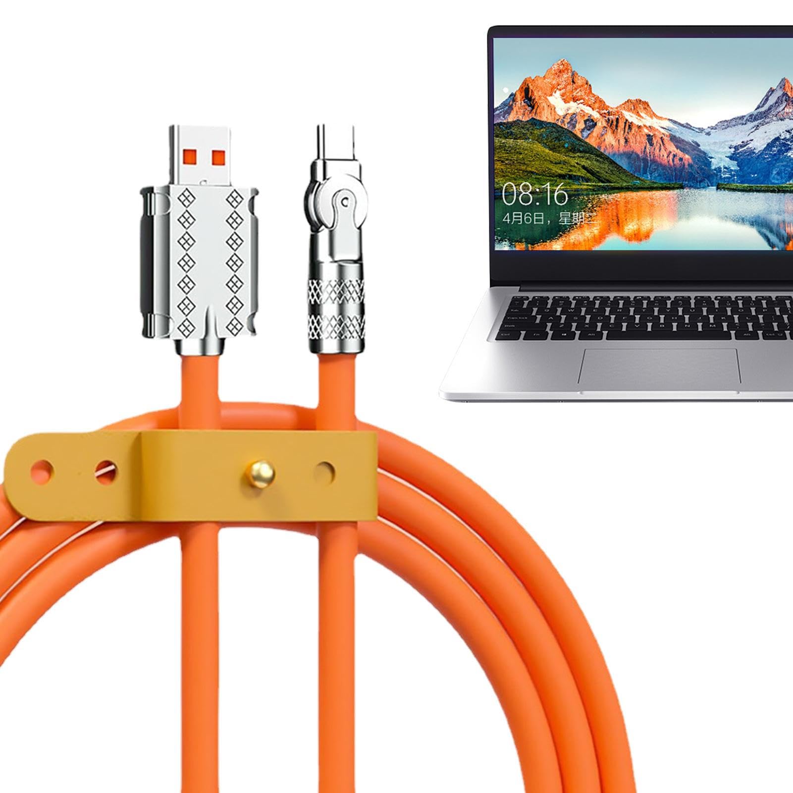 XIAOXIAOYU 6A Fast Charging USB C Cable - 120W High Speed Data Sync, 180° Rotatable & Durable Bend-Resistant Type C Charger Cord for iPhone 15/Samsung Galaxy/S23/Note 20/MacBook - Perfect for Home/Office/Travel Charging