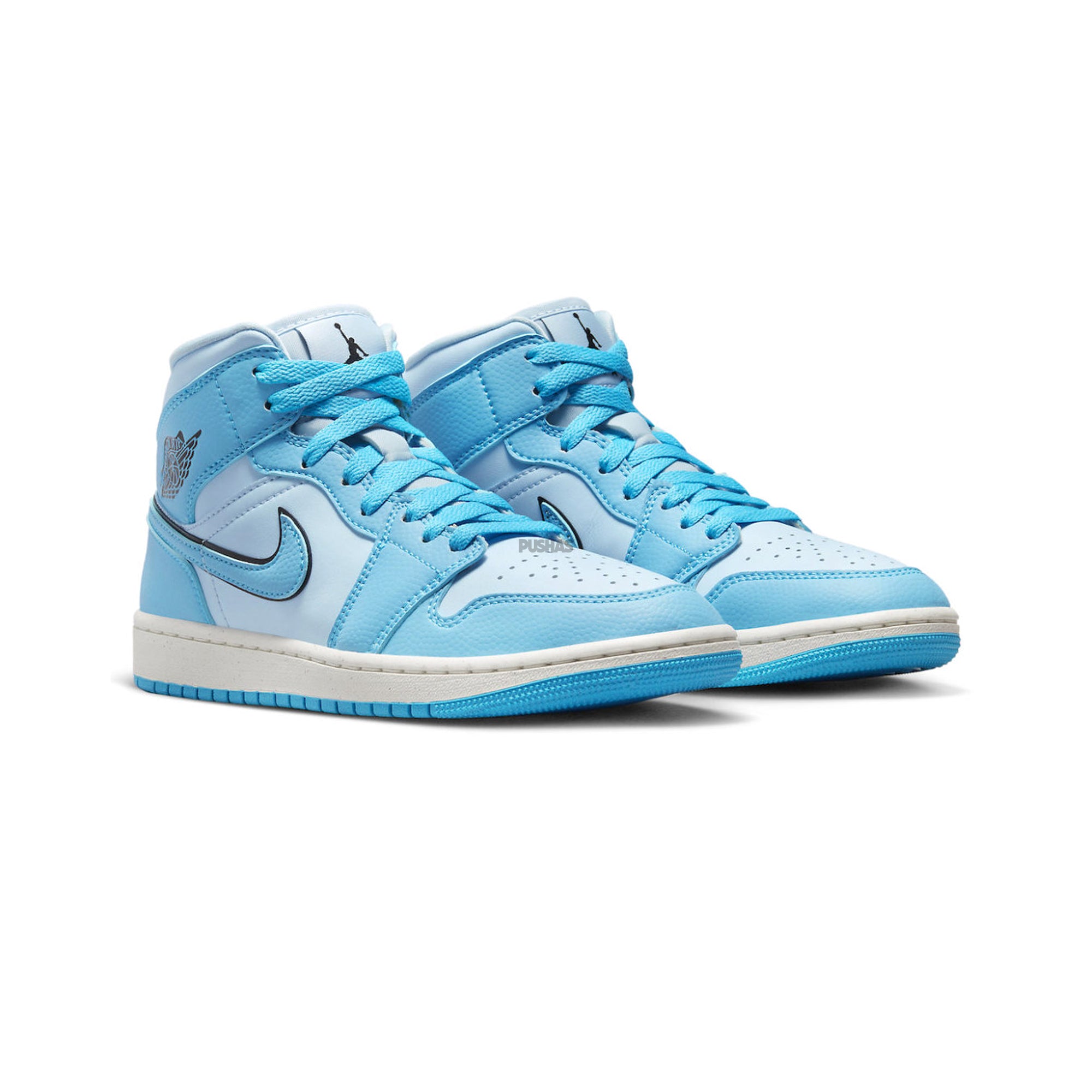 Air Jordan 1 Mid 'University Ice Blue' Women's Basketball Shoes (2022) - Comfortable Sneakers for Running, Gym Workouts & Casual Streetwear Fashion