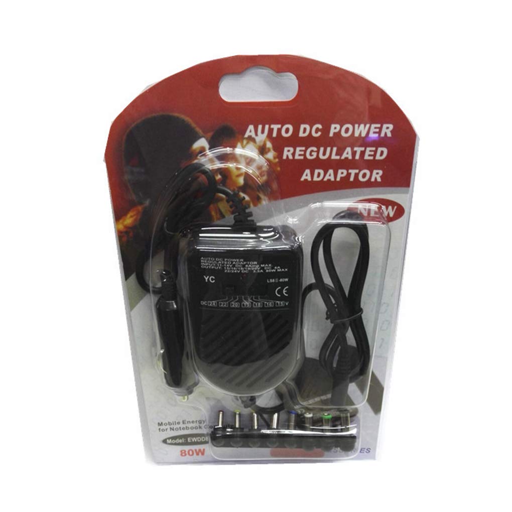 Universal 80W Car Charger Adapter for Laptop - 8 Detachable Plugs - Perfect for Road Trips & Business Travel