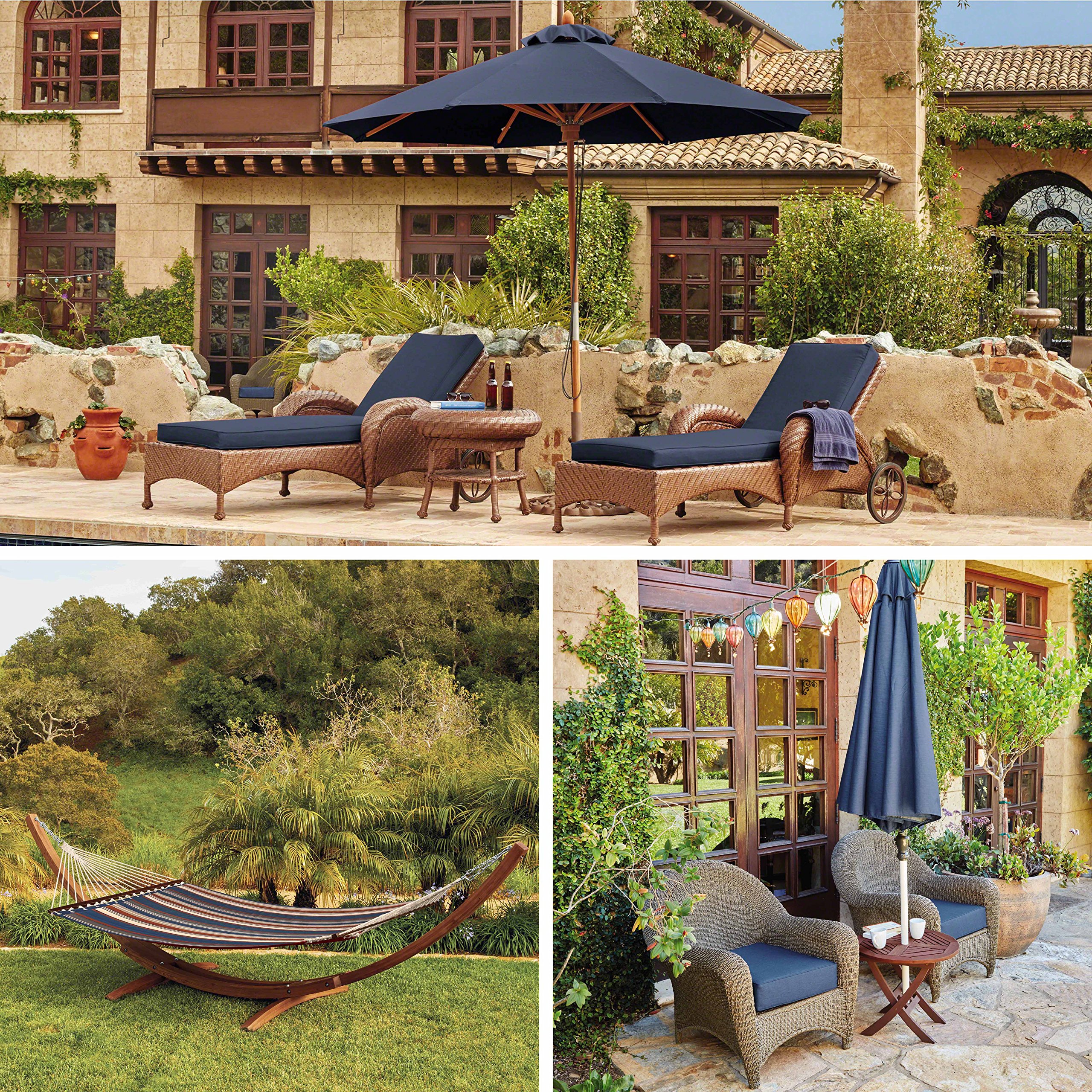 Classic Accessories Montlake 72x21 Outdoor Chaise Lounge Cushion - FadeSafe, Water-Repellent, Heather Indigo - Perfect for Patio, Poolside, and Garden Relaxation
