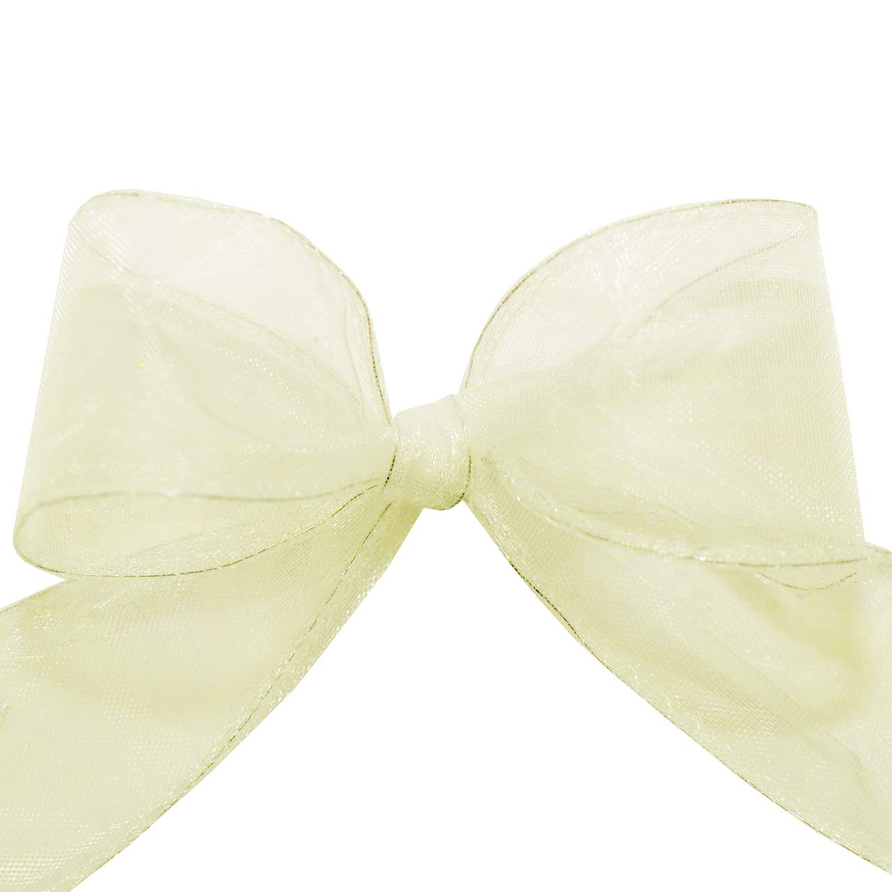 Morex 1-Inch Ivory Chiffon Ribbon with Wire - 25 Yard Spool for Gift Wrapping, Wedding Decorations & DIY Crafts