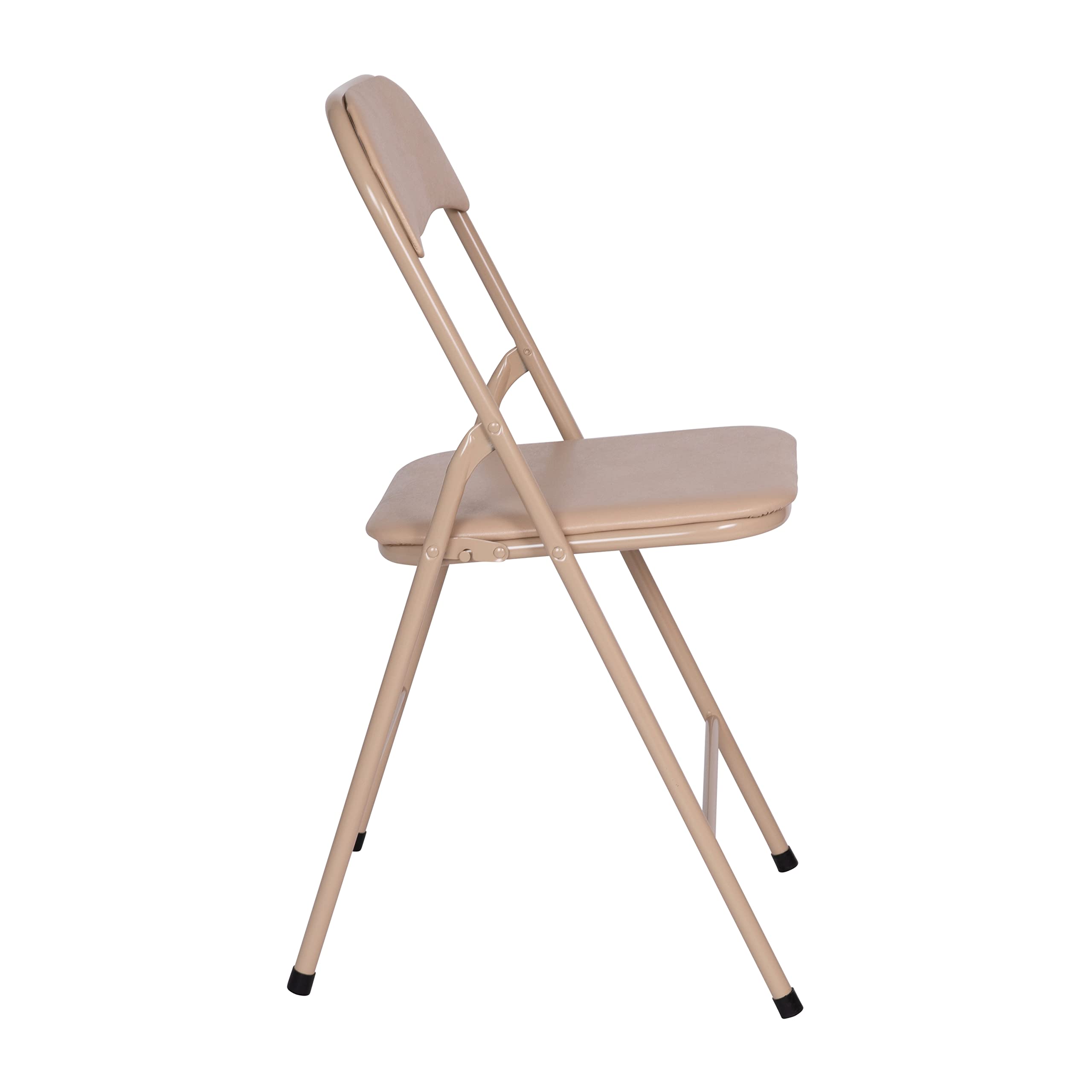 EMMA + OLIVER 5-Piece Tan Folding Game Room Card Table and Chair Set - Perfect for Poker Nights, Family Game Nights, and Home Entertainment Spaces
