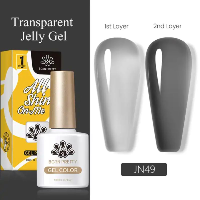 Born Pretty Jelly Nude Gel Polish - Long Lasting Soak Off UV LED Nail Polish for Salon & Home Manicure - Perfect for Weddings, Parties & Everyday Wear