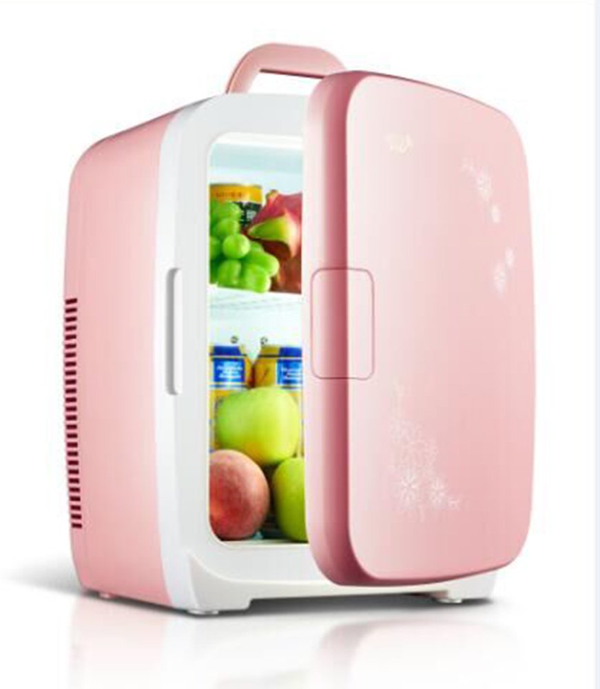 15L Portable Mini Refrigerator for Car, Home, Dorm & Travel - Compact Cooling Box for Drinks, Food, Breast Milk Storage - Pink Small Fridge for Road Trips, Office & Student Use