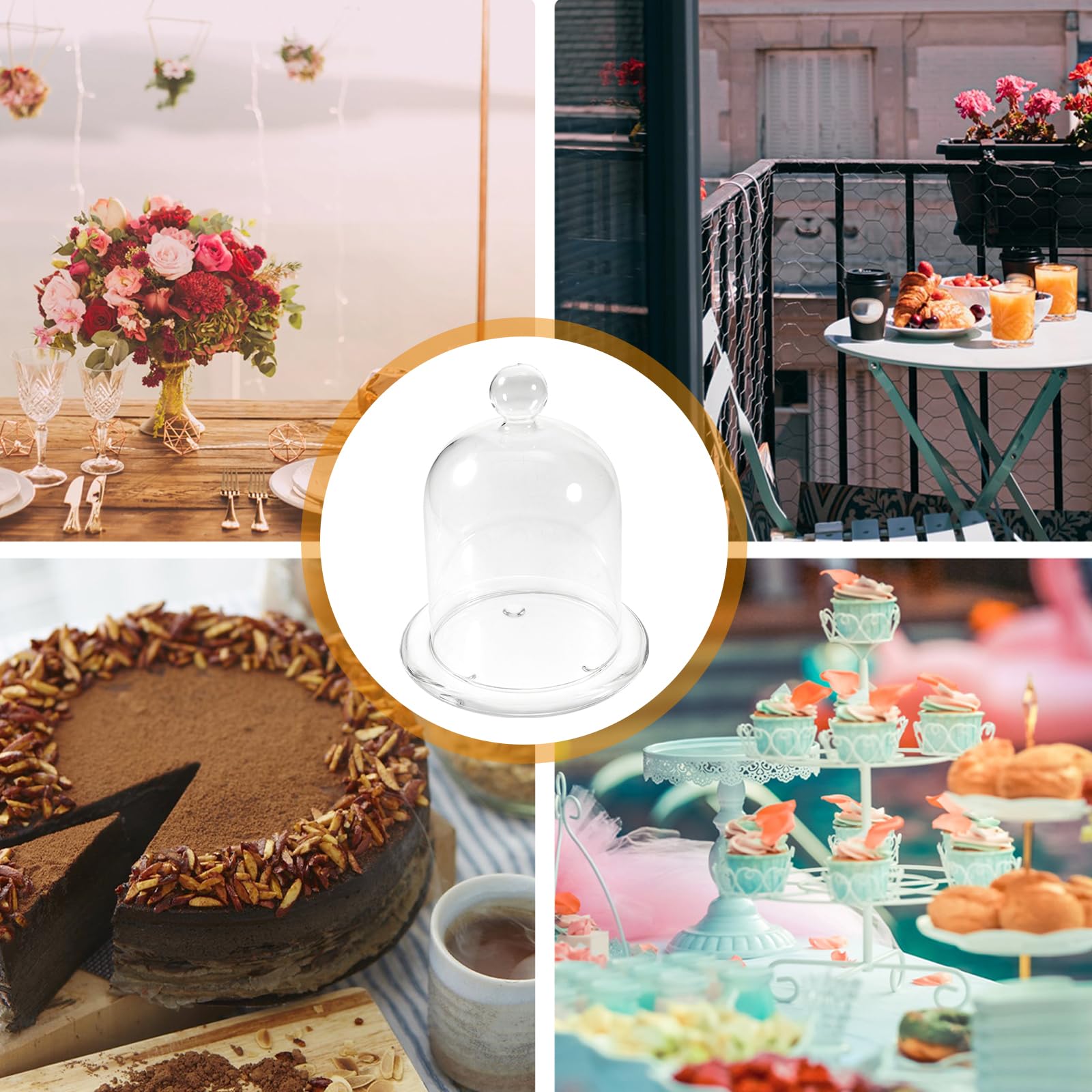 1 Set Clear Acrylic Cake Dome with Tray - Food Display Stand for Desserts, Cakes, Cheese & Appetizers - Perfect for Kitchen, Birthday Parties, Weddings & Buffet Serving