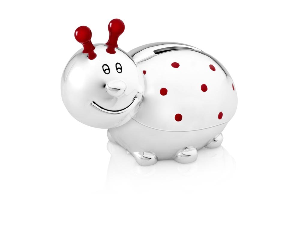 Ladybird Money Box - Silver Piggy Bank for Kids & Adults | Perfect for Saving Coins, Gifts, and Home Decor