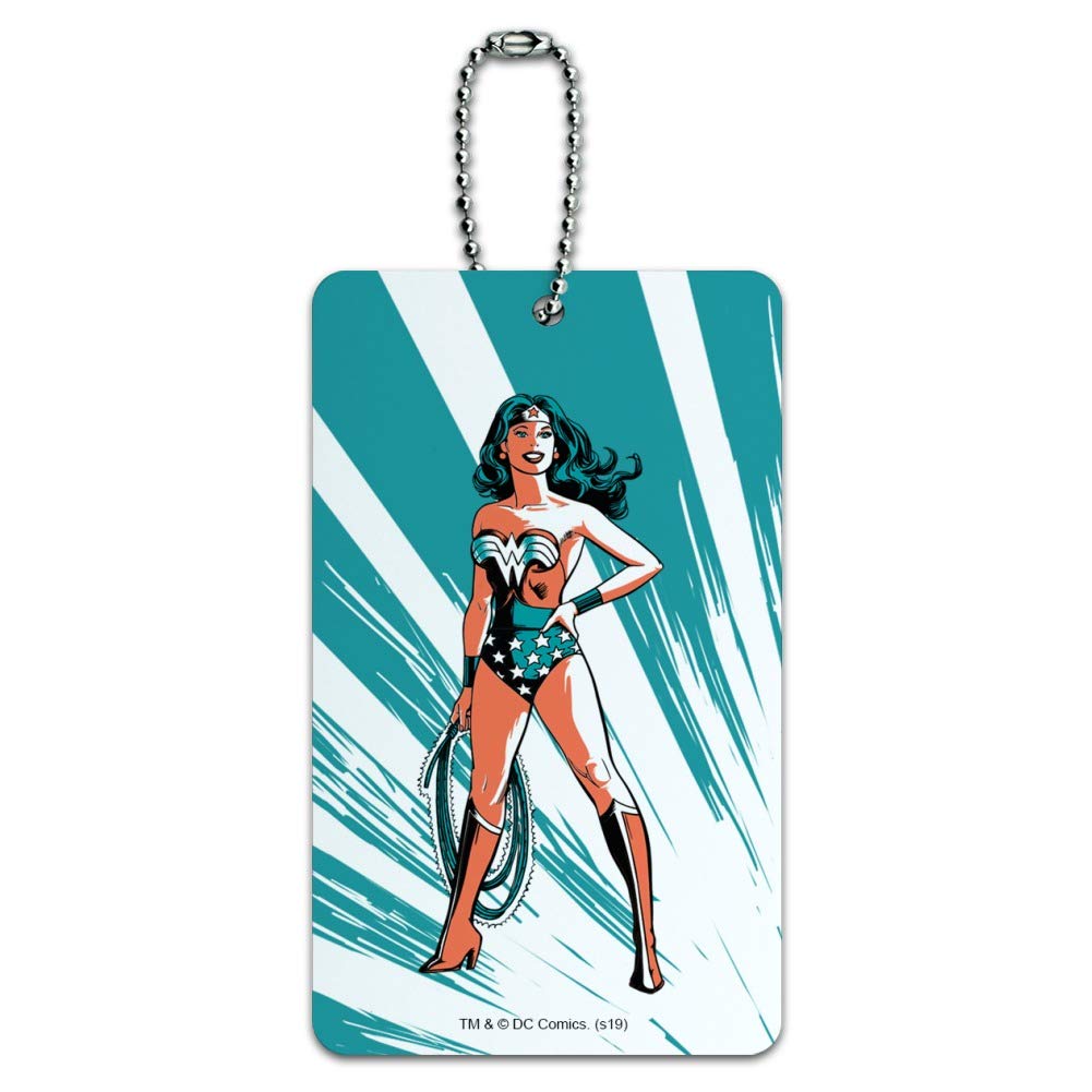 Wonder Woman LED Light-Up Luggage Tag - Personalized Carry-On Suitcase ID Tag with Flashing Lights for Travel, Airports & Cosplay Events