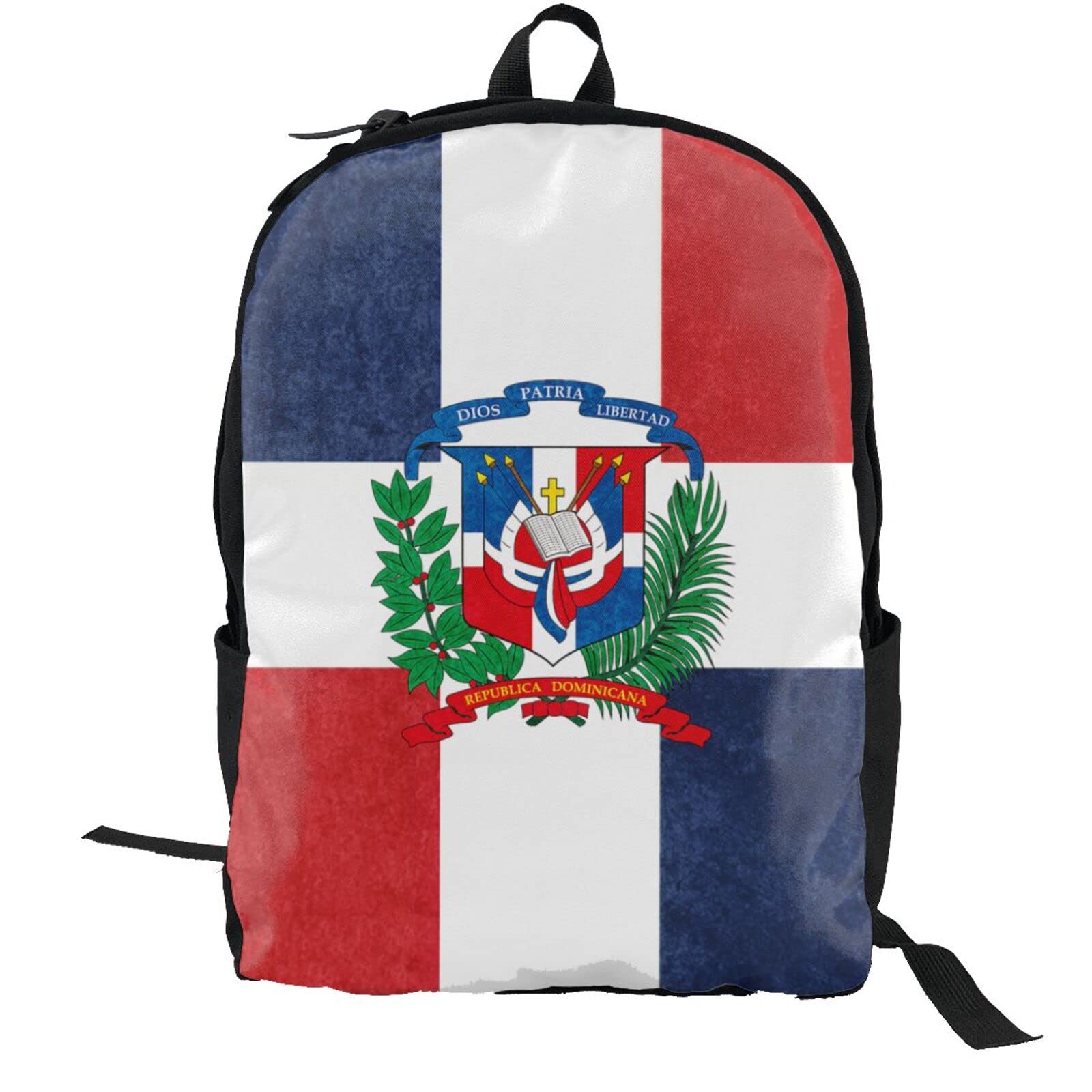 DARLEKS Dominican Republic Flag Lightweight Backpack for Teens - Water Resistant School Backpack with Side Bottle Pockets, Large Capacity Daypack for Travel & Outdoor Activities | Perfect for School, College, Hiking and Daily Commute