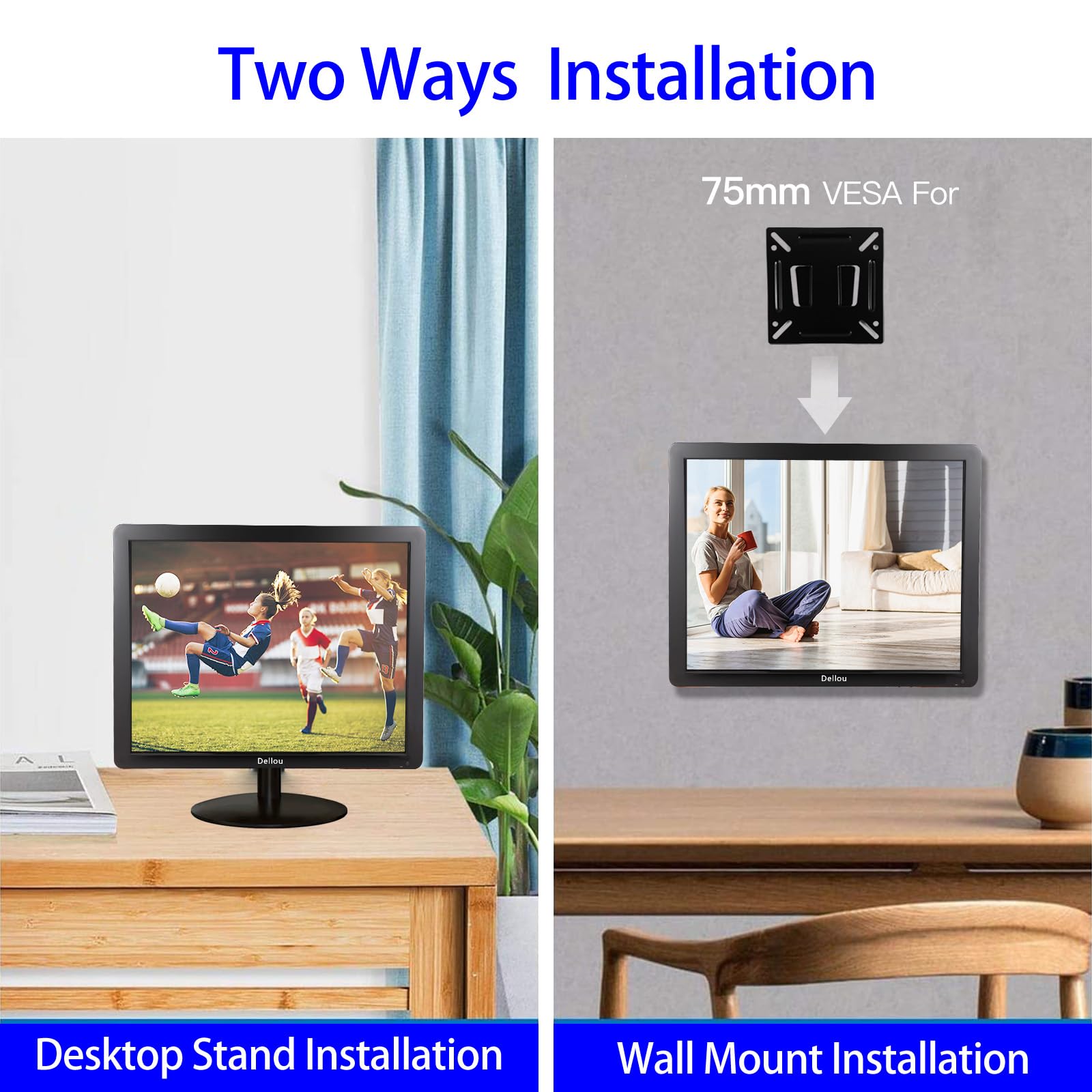17 Inch Multifunctional LCD Surveillance Monitor - Full HD 1280x1024 Security Camera Display with HDMI, AV, BNC, VGA & USB Ports - Ideal for CCTV Systems, PC Monitoring & Small Security Stations