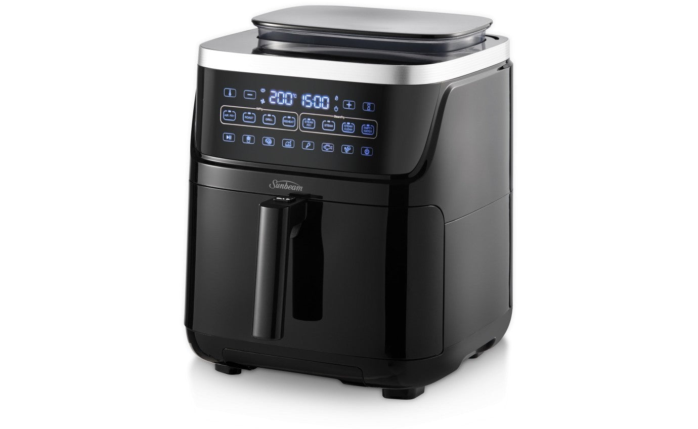 Sunbeam SteamFry Air Fryer with Steam Technology AFP4600BK - Healthy Oil-Free Cooking for Crispy Fried Foods, Perfect for French Fries, Chicken Wings & Vegetables - Kitchen & Home Use