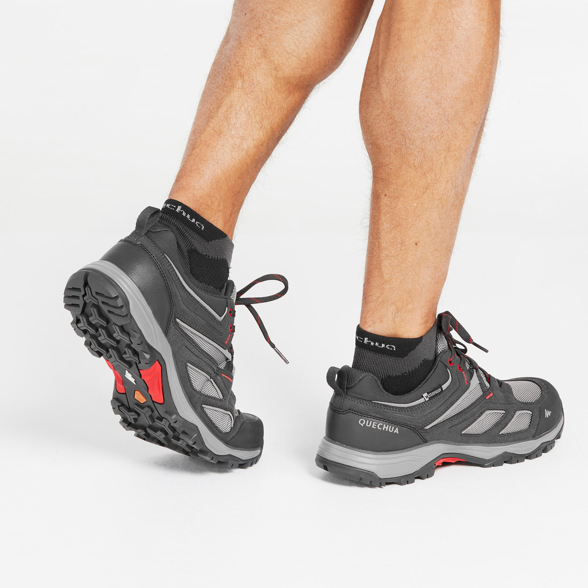 Quechua Men's MH100 Waterproof Hiking Shoes - Lightweight Outdoor Trekking Boots for Trail Running & Mountain Climbing - Perfect for Hiking, Camping & Backpacking Adventures