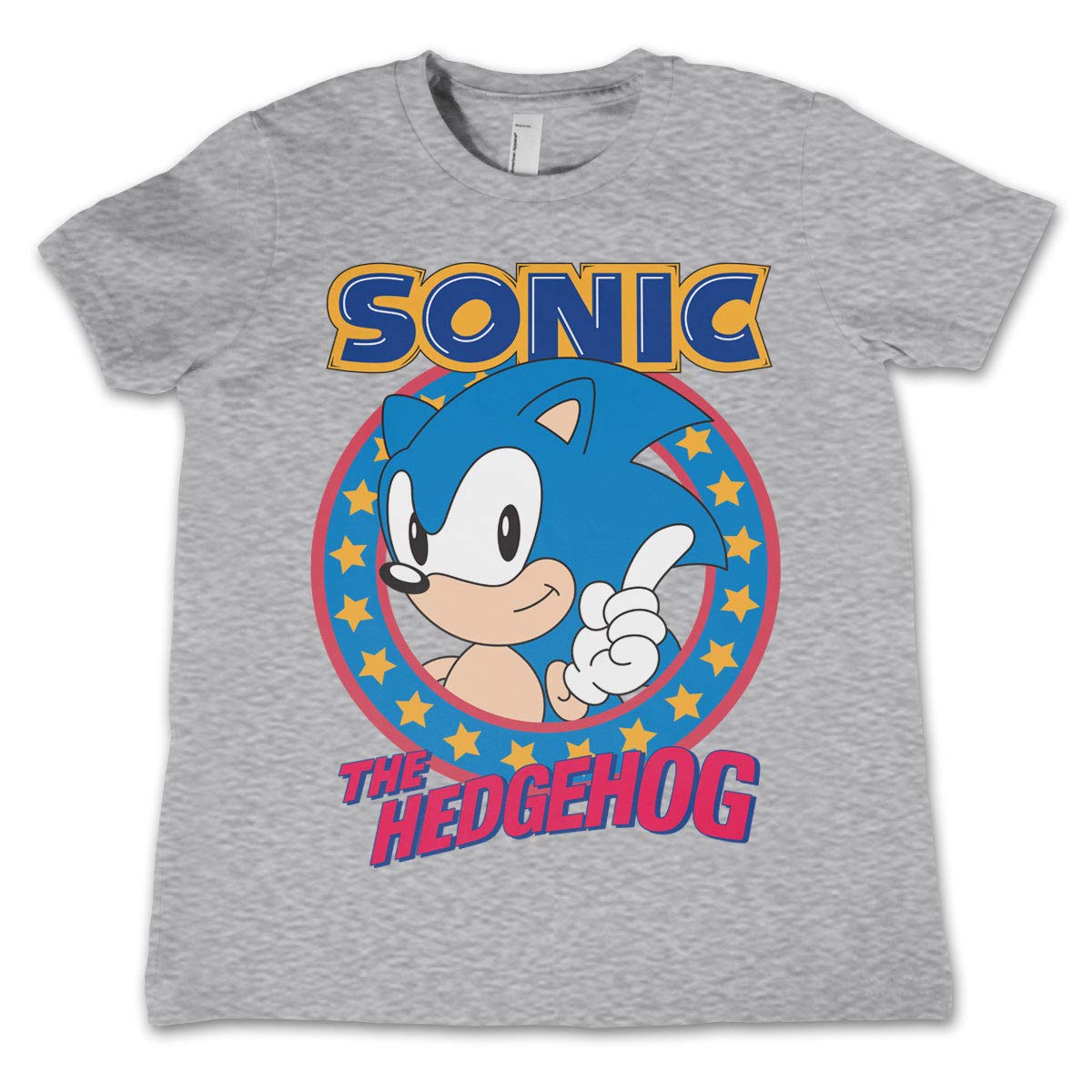 Sonic The Hedgehog Officially Licensed Kids T-Shirt - Heather Grey - Size 8 Years - Fun Casual Wear for Boys & Girls - Perfect for Birthday Gifts, Playdates, and Video Game Themed Parties