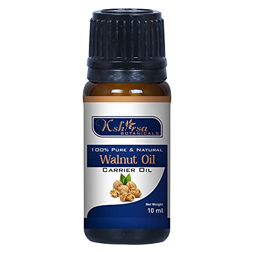 Pure Cold Pressed Walnut Oil 100% Natural Therapeutic Grade - Organic Carrier Oil for Hair Growth, Skin Care & Aromatherapy (10ml) - Perfect for DIY Beauty Recipes, Massage & Natural Remedies