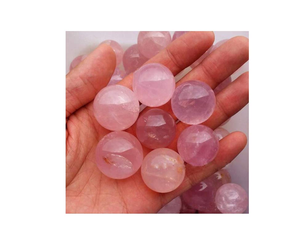 Natural Rose Quartz Healing Crystal Sphere - Pack of 10 Small Gemstone Balls (0.78