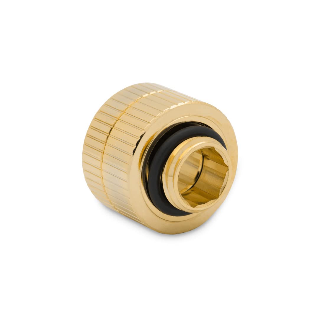 EK EKWB Quantum Torque 14mm Rotary Male to Male Extender Fitting - Gold Plated Brass PC Water Cooling Connector for Custom Loop Systems, Radiators, and Reservoir Installations