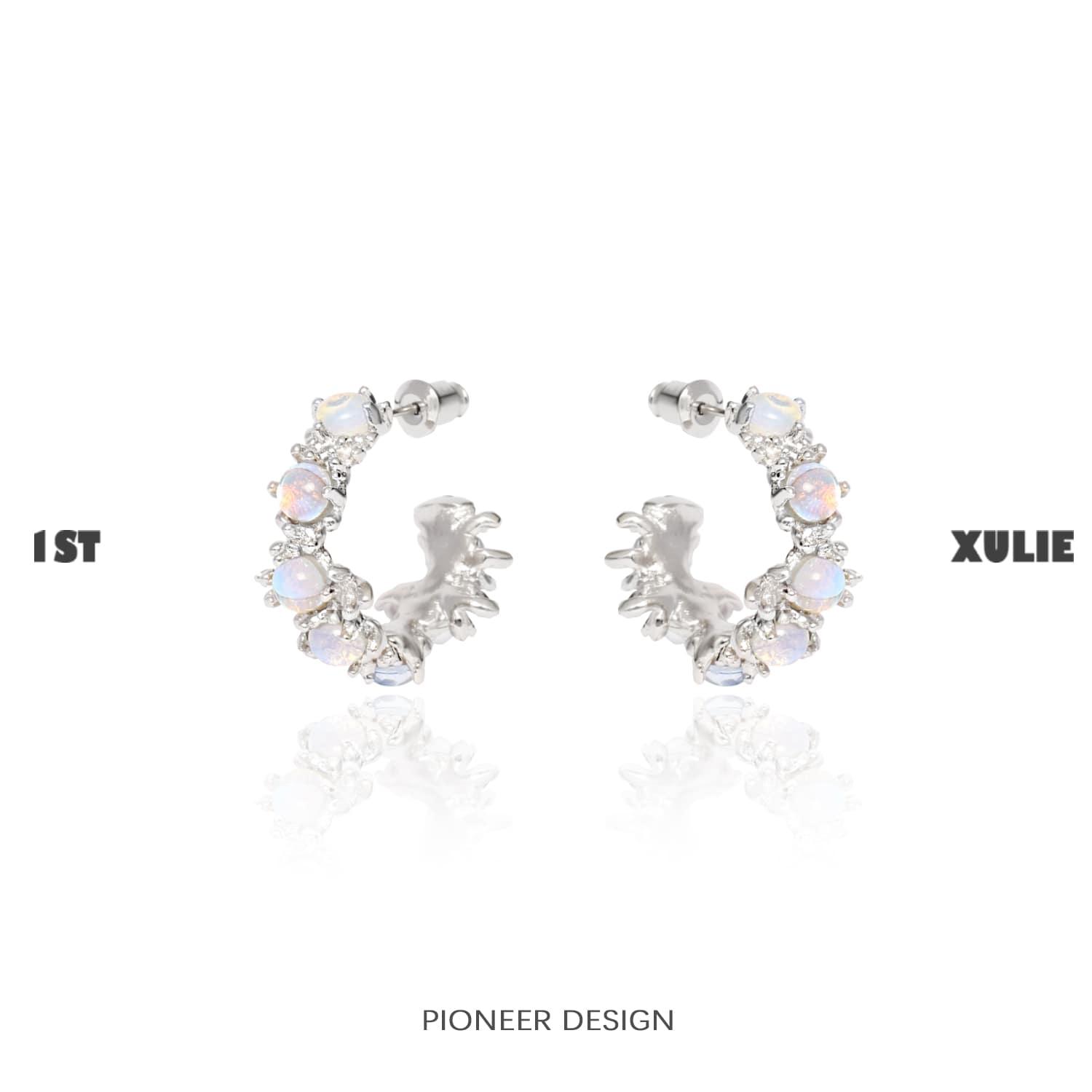 Moon Stone Sparkling Coral Earrings™ – Elegant Handmade Jewelry for Women | Perfect for Weddings, Parties & Special Occasions