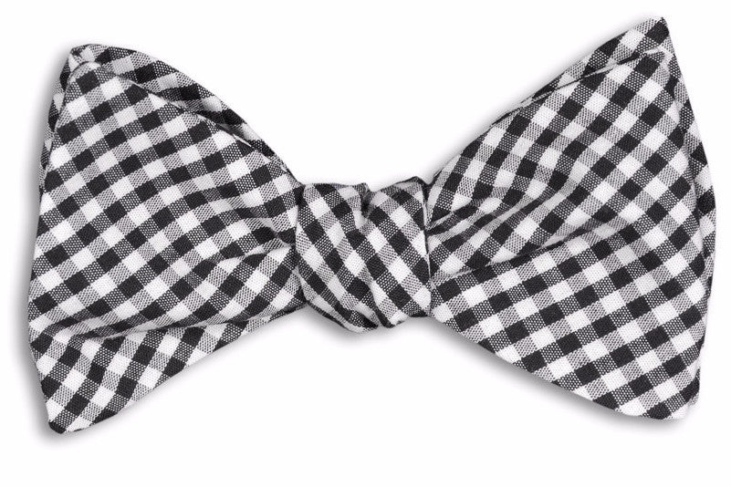 Elegant Black Gingham Bow Tie for Men - Classic Checkered Pattern Formal Necktie - Perfect for Weddings, Proms & Business Events