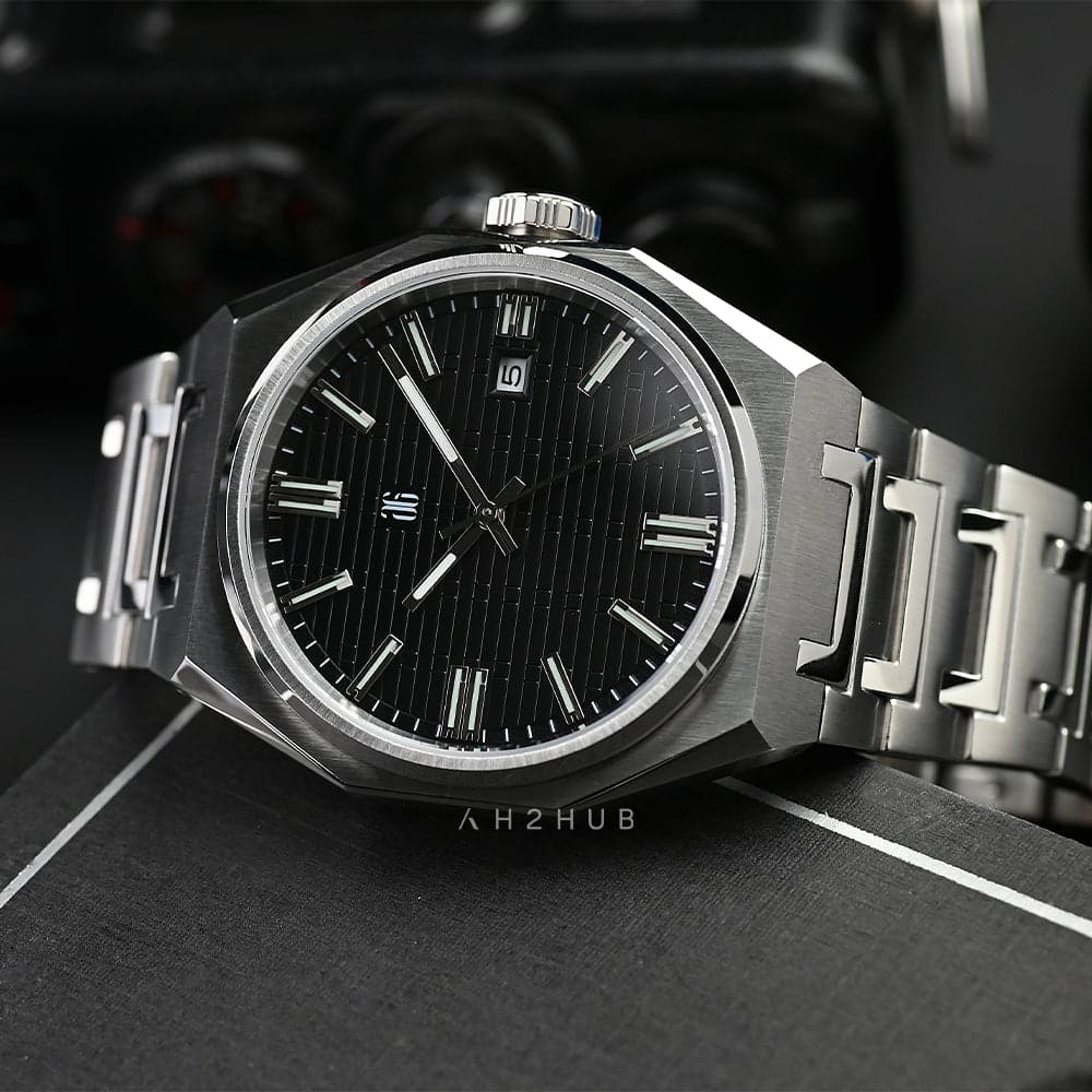 AG Collective Men's Watch - Black Dial & Silver Stainless Steel Strap (Model G 8048 S BK) | Stylish Dress Watch for Business, Formal Events & Everyday Wear