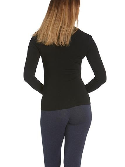 Tani Scoop Neck Long Sleeve Women's T-Shirt - Soft Stretchy Casual Blouse for Everyday Wear, Work & Date Nights
