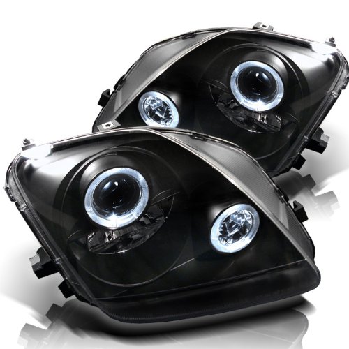 97-01 Honda Prelude LED Halo Projector Headlights - Black/Clear Lens - High Performance Lighting for Night Driving & Car Customization