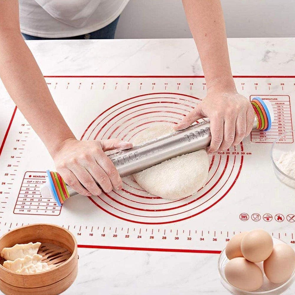 Non-Stick Silicone Baking Mat with Daisy Design - Perfect for Rolling Dough, Pastry Making, and Cookie Decorating