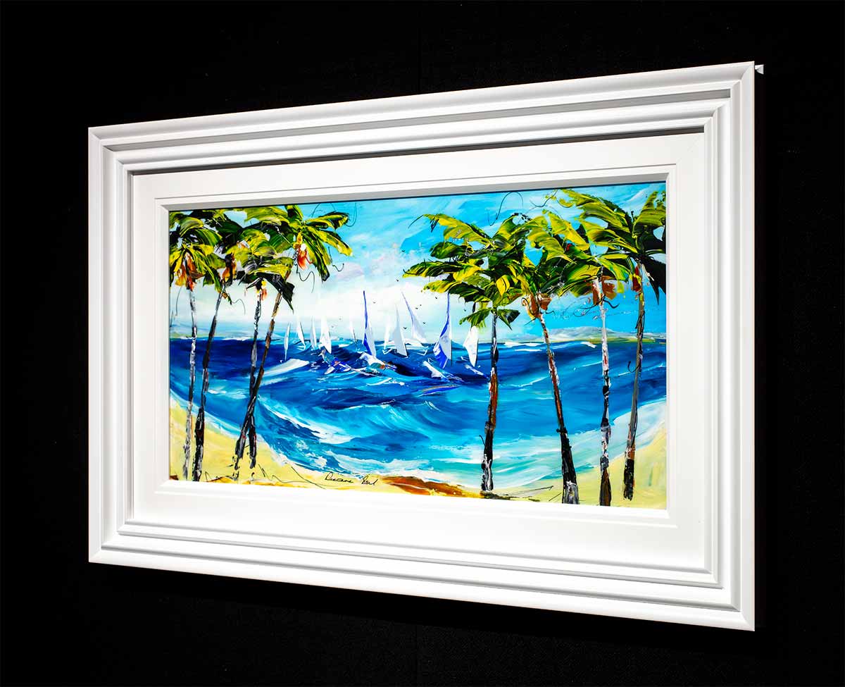 Original Beach Day Painting - Coastal Wall Art for Living Room & Bedroom Decor - Perfect for Beach House & Vacation Home Style