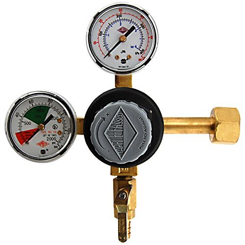 Premium Double Gauge CO2 Regulator with Polycarbonate Bonnet for Homebrew, Aquarium, and Kegerator Systems - Accurate Pressure Control for Draft Beer Dispensing and Carbonation