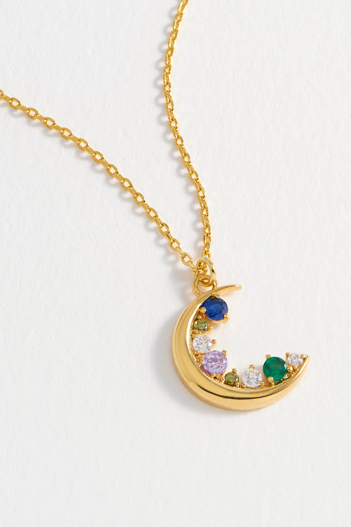 CZ Moon Pendant Necklace - 925 Sterling Silver Elegant Celestial Jewelry for Women - Perfect for Date Night, Birthday Gifts & Everyday Wear