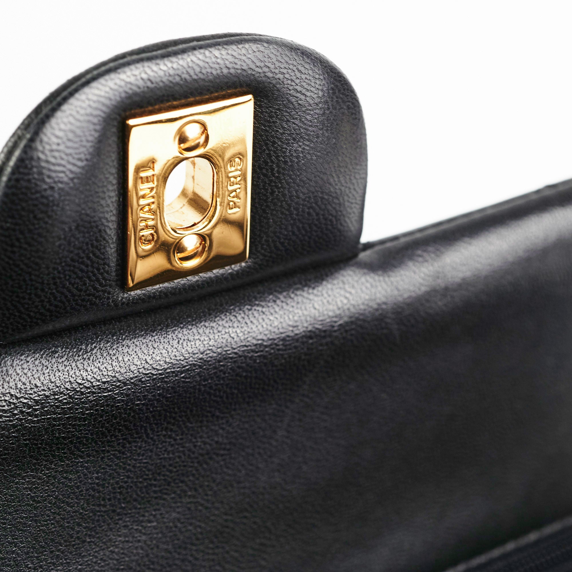 Chanel Medium/Large Classic Double Flap Lambskin Black Handbag - Luxury Designer Shoulder Bag for Women | Perfect for Work, Evening Events & Special Occasions