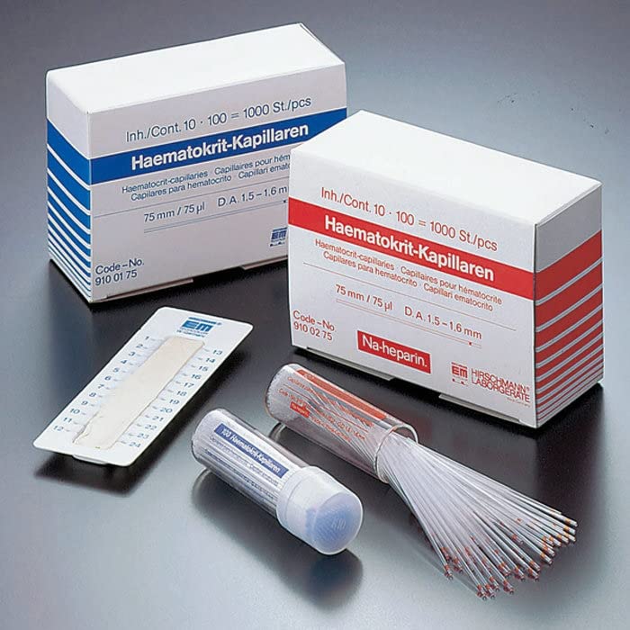 1000pcs 75mm Glass Capillary Tubes for Blood Collection - 75ul Volume, Wax Sealed - Medical Lab Supplies for Hematology Testing & Blood Sampling