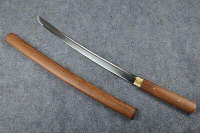 Hand Forged Japanese Tanto Shirasaya Ninja Sword - Full Tang Real Steel Blade with Wooden Sheath - Letter Opener, Samurai Sword for Collection, Cosplay & Home Decor