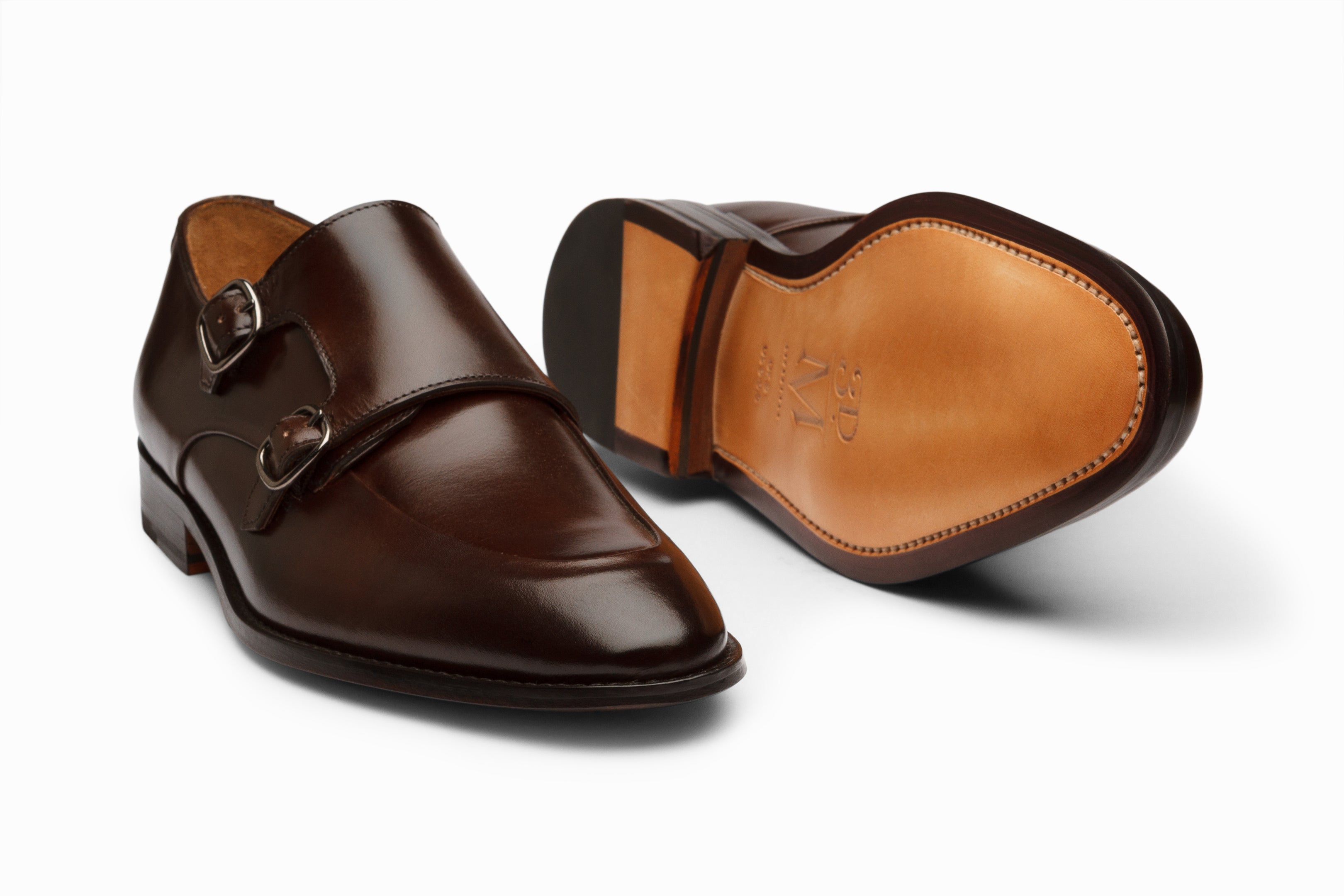 Premium Diplomat Double Monkstrap Dress Shoes for Men - Dark Brown Leather Formal Business & Wedding Shoes - Perfect for Office, Events & Special Occasions