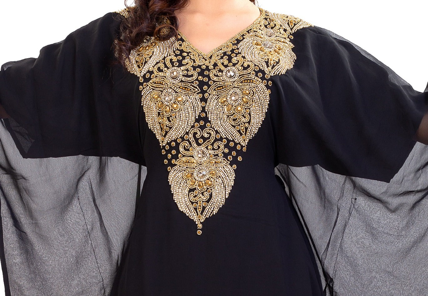 Embroidered Jellabiya Maxi Dress for Women - Elegant Long Boho Kaftan with Intricate Embroidery | Perfect for Eid, Ramadan, Wedding & Special Occasions