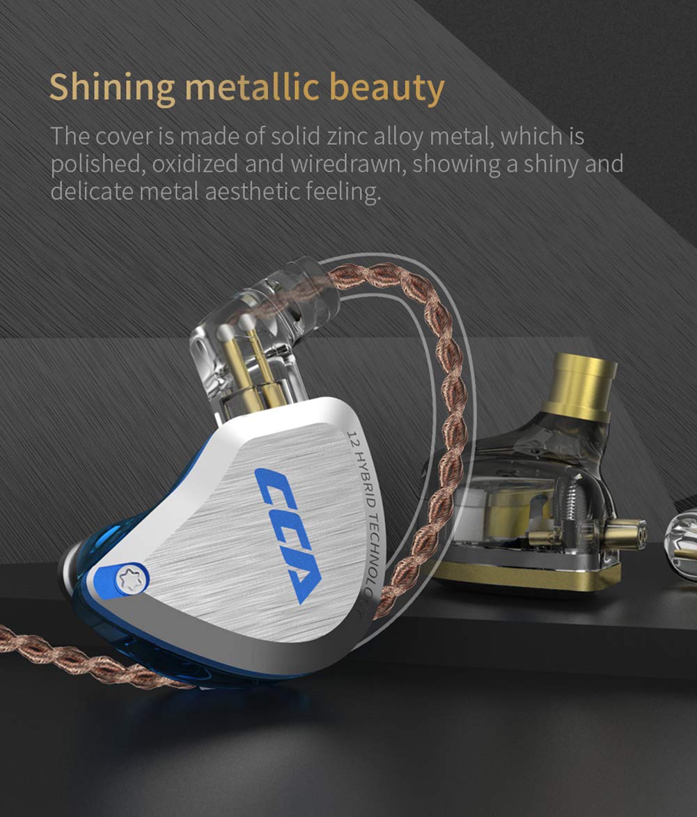 CCA C12 Hybrid Driver In-Ear Earphones - 5BA + 1DD Wired Earbuds with HiFi Stereo Sound for Musicians, Audiophiles, DJs | Perfect for Gaming, Workouts & Professional Audio Monitoring