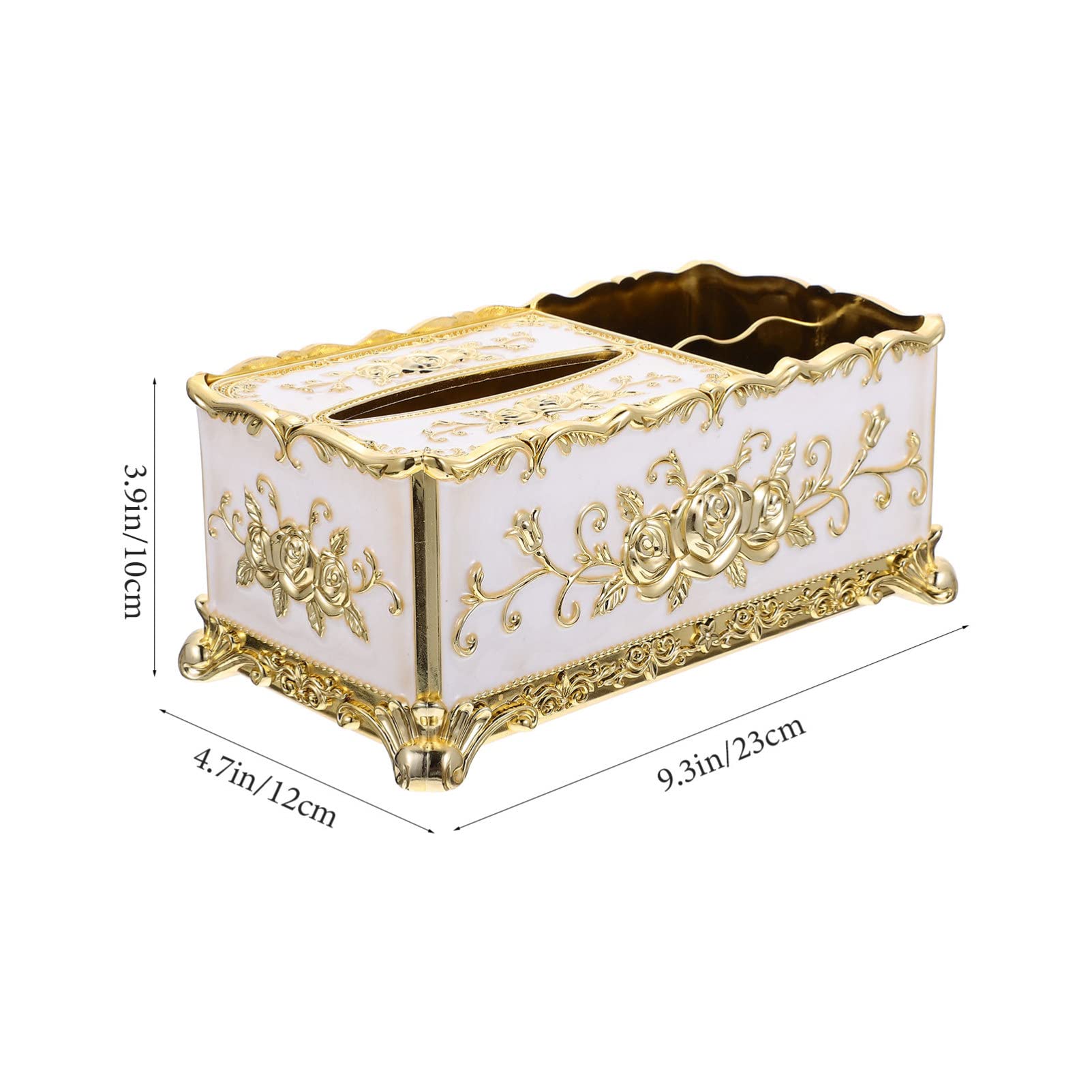 European Style Decorative Toilet Paper Holder Box - Plastic Multifunctional Remote Control Retro Tissue Storage | Perfect for Bathroom, Living Room & Office Organization