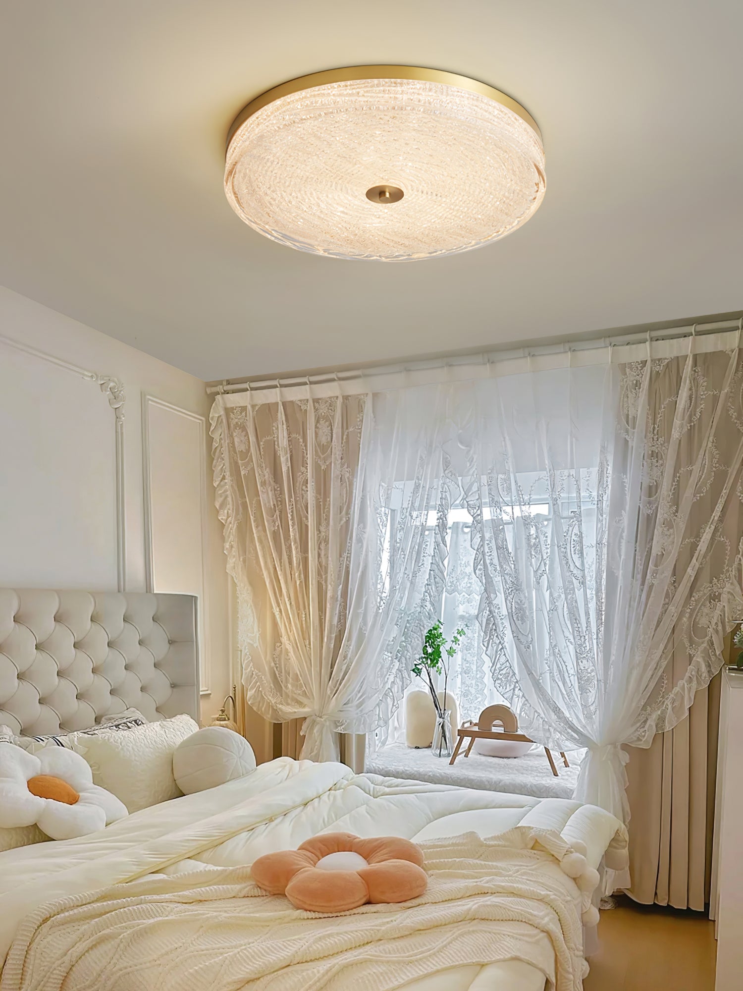Frosted Glass Ceiling Light Fixture - Modern Dome Pendant Lighting for Bedroom, Living Room, Kitchen | Energy Efficient LED Chandelier for Home Decor
