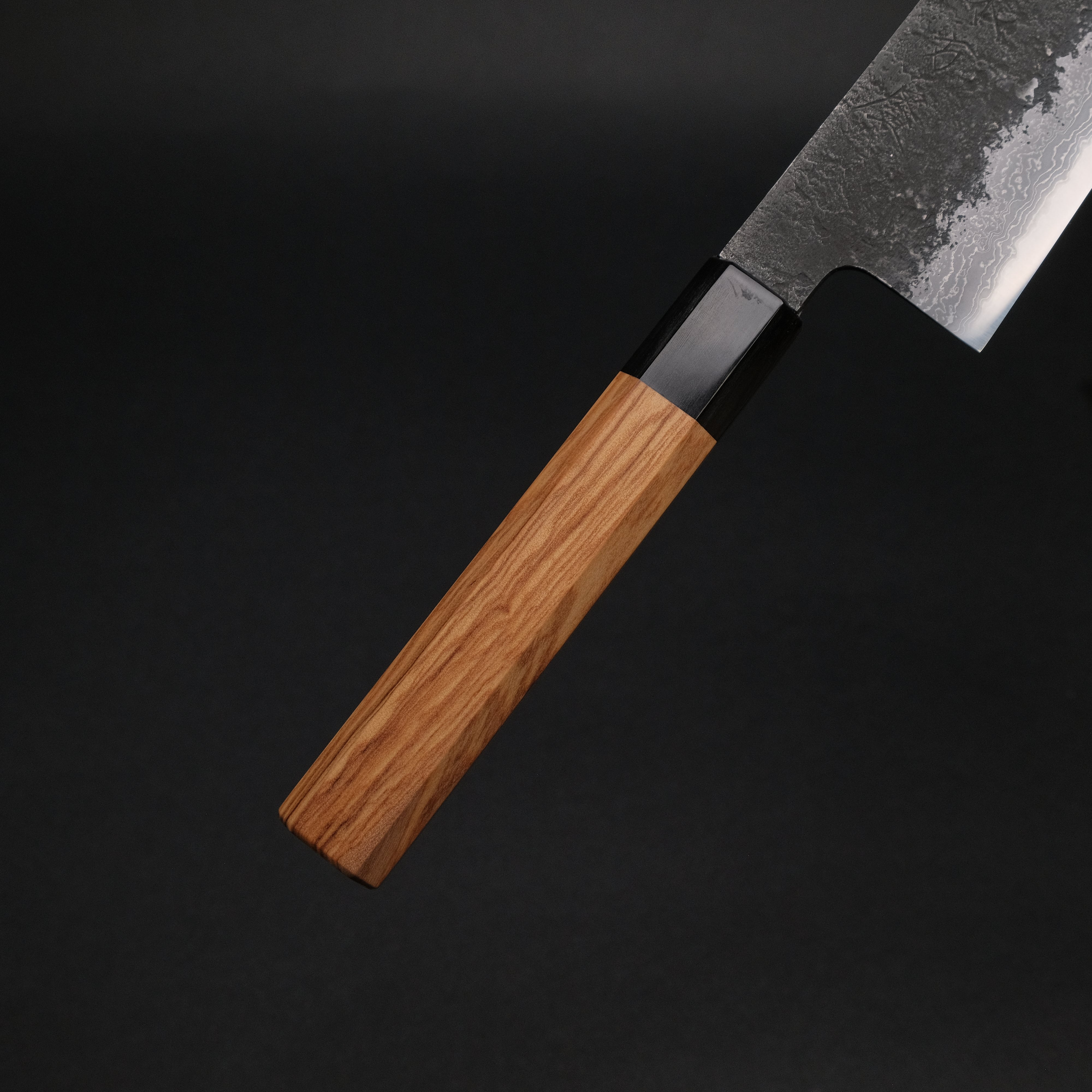 Premium Ajikataya White #2 Nashiji Damascus Gyuto 240mm Japanese Chef Knife - Olive Wood & Buffalo Horn Handle - Perfect for Sushi, Meat Slicing & Professional Kitchen Use