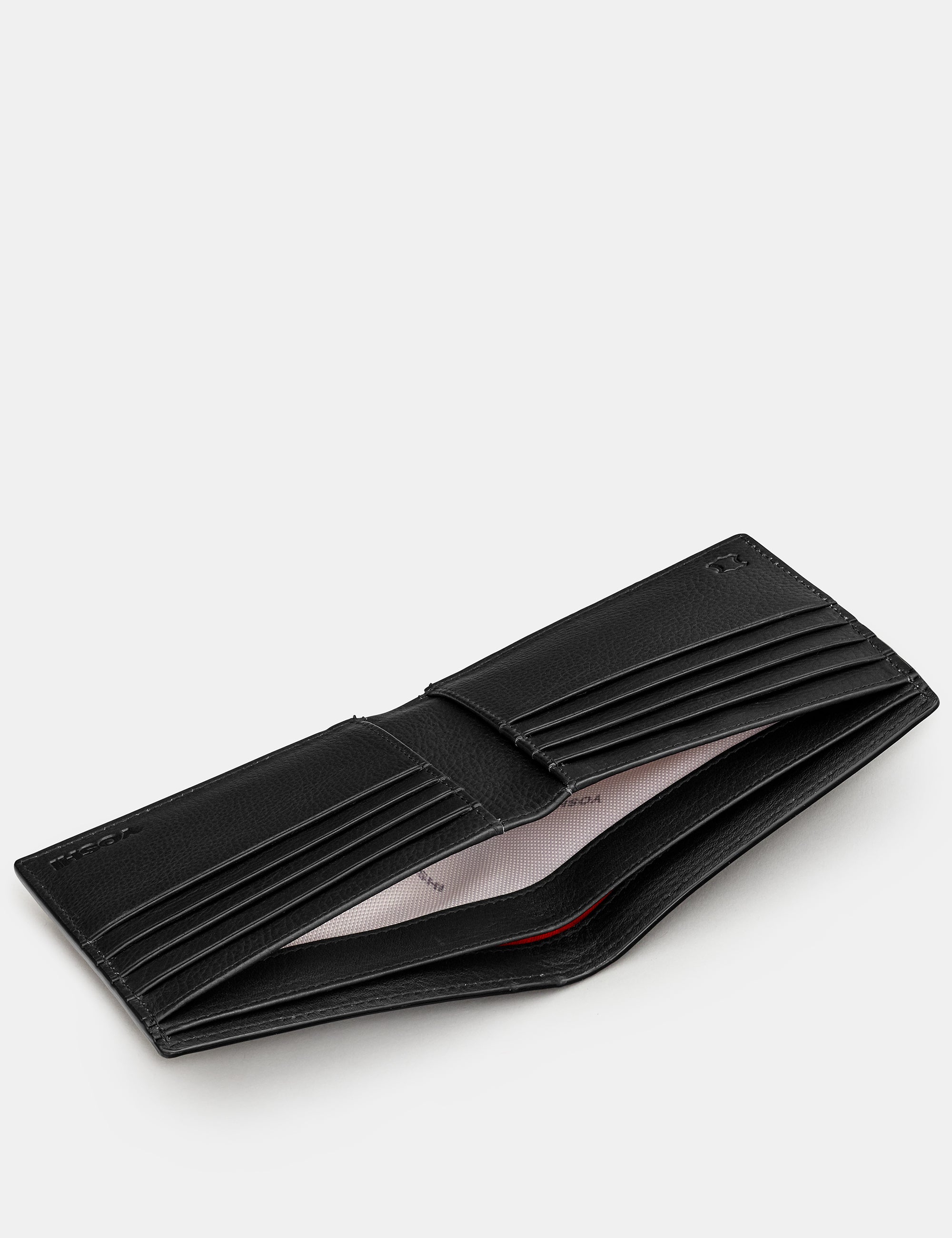 Premium Two-Fold East West Black Leather Wallet for Men - Slim RFID Blocking Bifold Wallet with Money Clip - Perfect for Everyday Use, Travel & Business