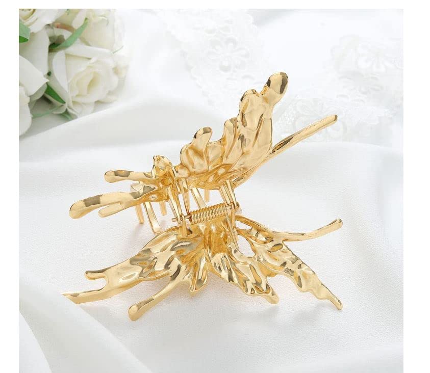Savita Collection Silver Metal Butterfly Hair Claw Clips - Non-Slip Jaw Hair Clamps for Women, Perfect for Thin to Thick Hair Styling (Pack of 1) - Strong Hair Accessories for Everyday Wear, Parties & Special Occasions