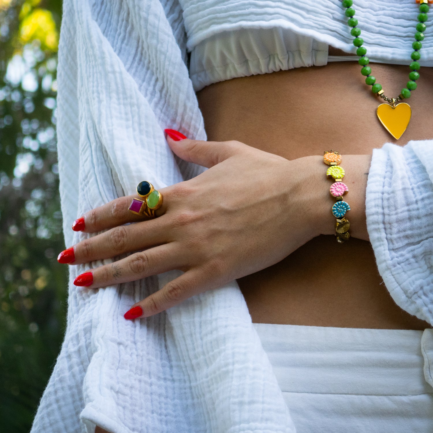 Goddess Light Trio Statement Gemstone Ring for Women | Elegant Bohemian Jewelry for Parties, Weddings & Special Occasions