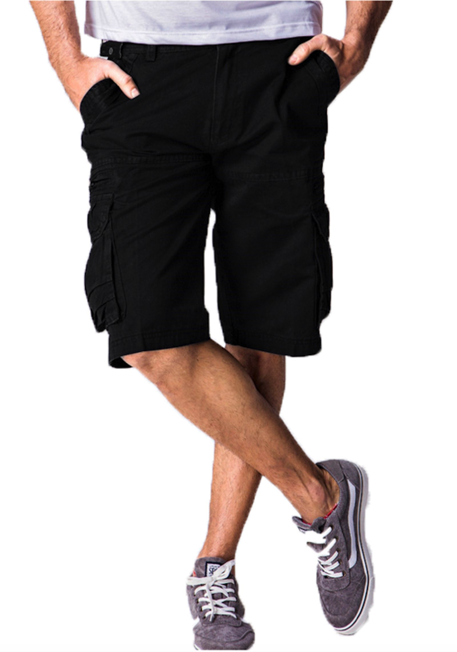 Men's Military Style Combat Cargo Shorts - Cotton Tactical Shorts with Multiple Pockets for Outdoor Hiking, Camping & Casual Wear (Belt Not Included)