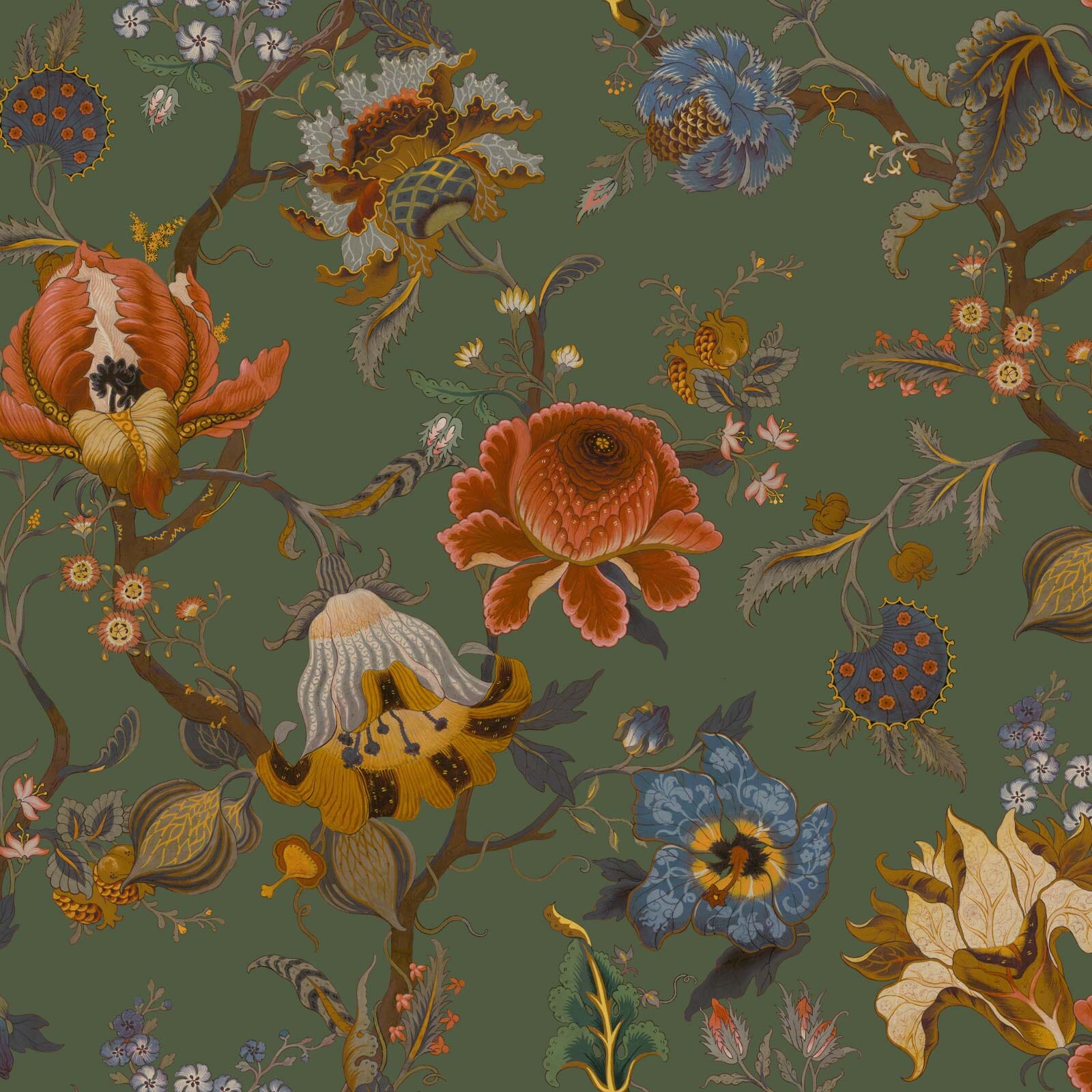 ARTEMIS Premium Moss Green Wallpaper Sample - Peel & Stick Removable Wallpaper for Bedroom, Living Room, and Home Decor