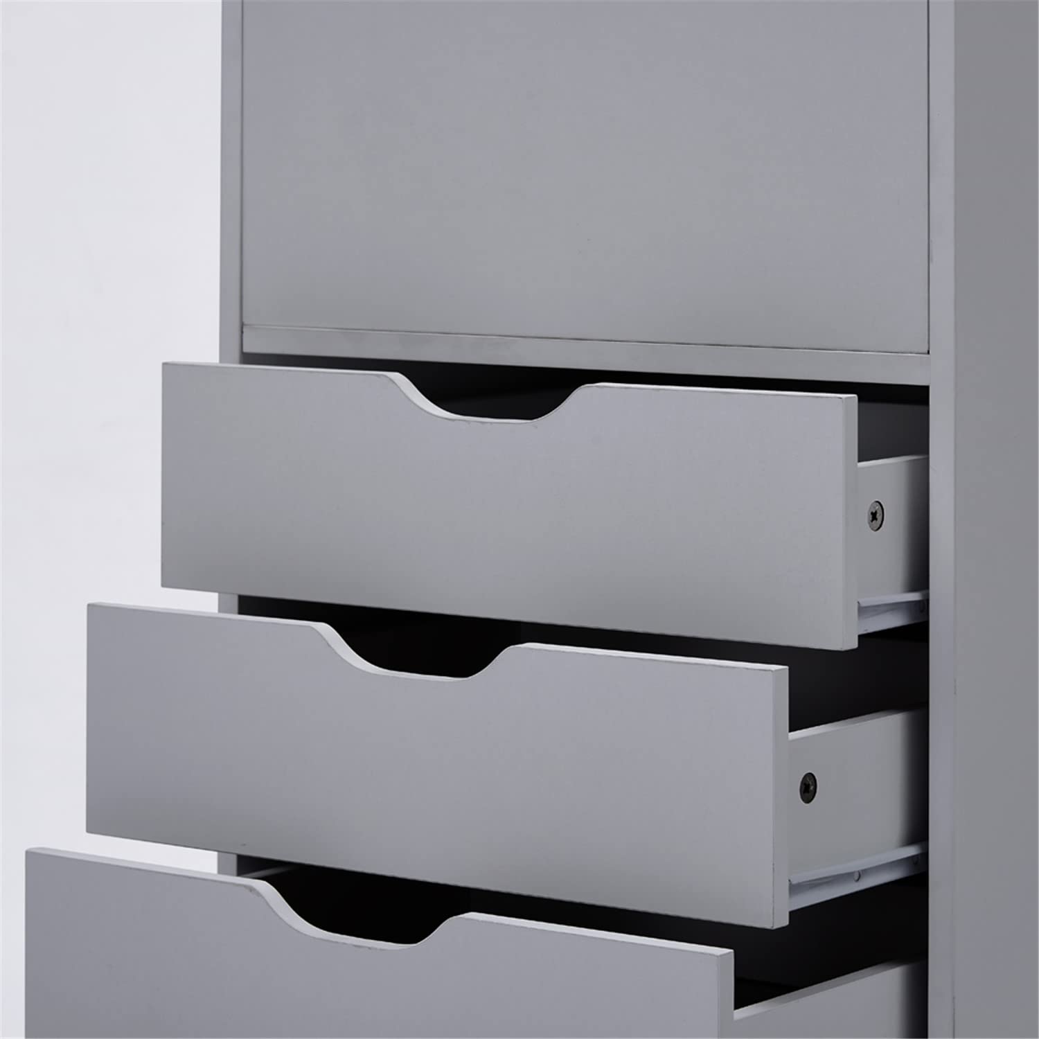 Naomi Home 6-Drawer Rolling Storage Chest - Gray Office Cabinet for Organizing Files, Supplies & Stationery | Perfect for Home Office, Classroom & Workspace Storage