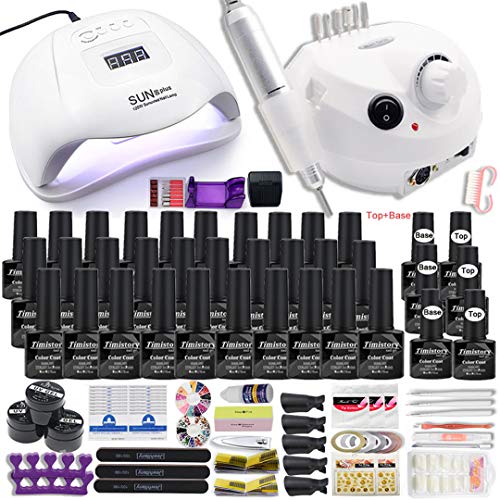 Professional Manicure Set with Nail Drill Machine & UV LED Lamp - 30/20/10 Nail Polish Kit, Acrylic Nail Art Tools for Home & Salon Use - Perfect for Gel Polish Application, Nail Extensions & DIY Nail Care