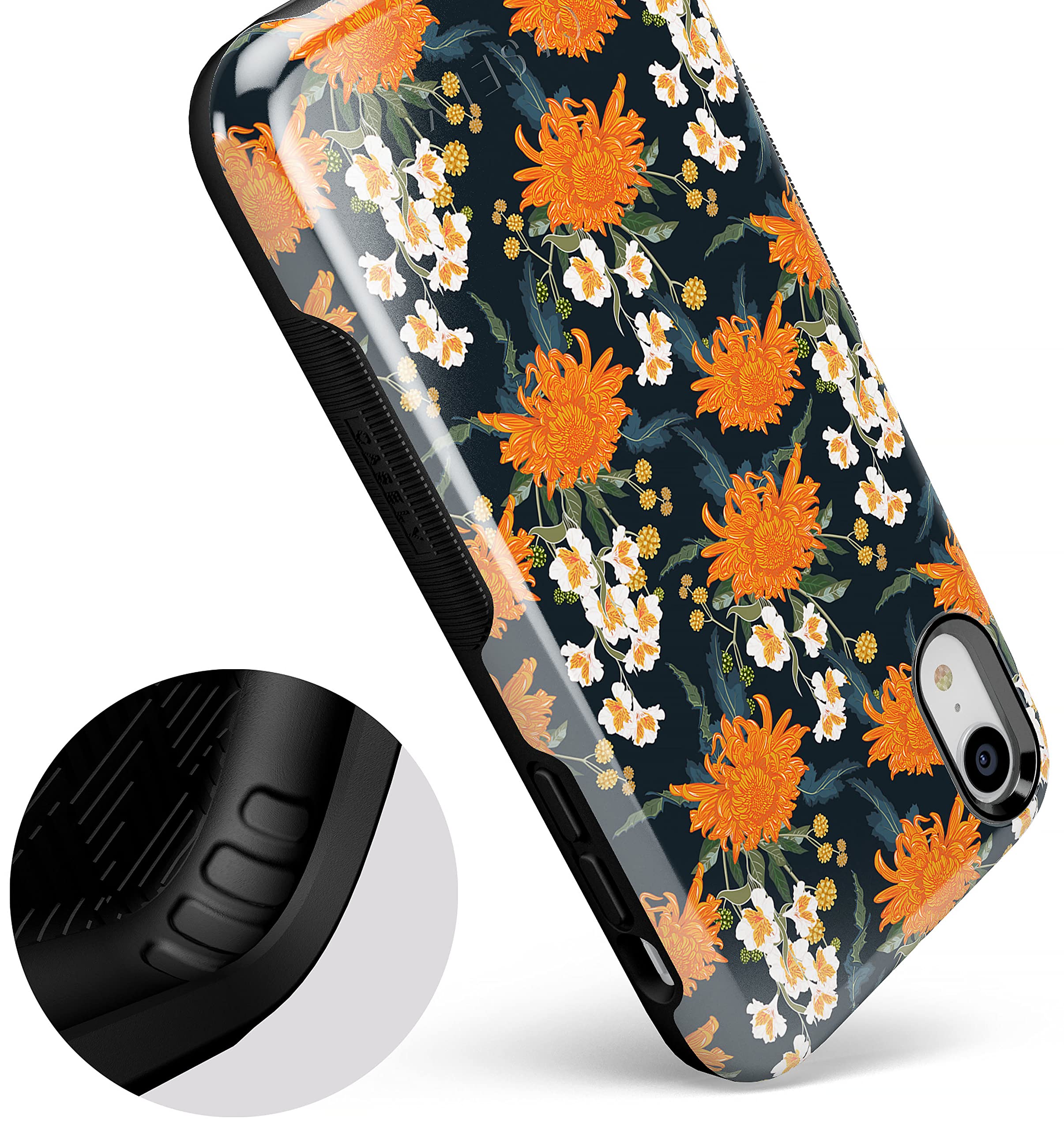 Casely iPhone XR Floral Case - Off Tropic Exotic Orange Flower Design | Protective Phone Cover for Women & Girls | Perfect for Everyday Use, Travel & Photo Shoots