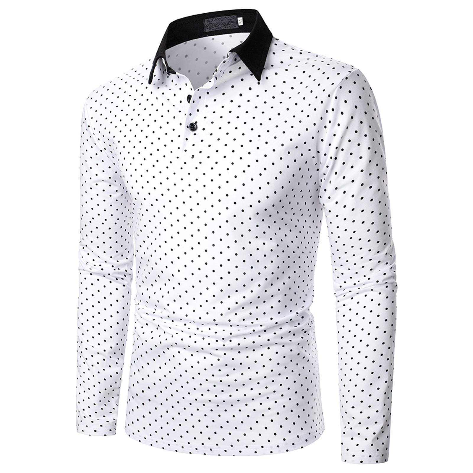 Men's Stretch Fit Slim Dress Shirts - Long Sleeve Collar Stand Casual Shirt for Autumn | Office Wear & Business Casual Outfits