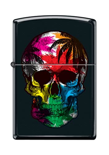 Palm Tree Skull Paint Black Matte Z5180
