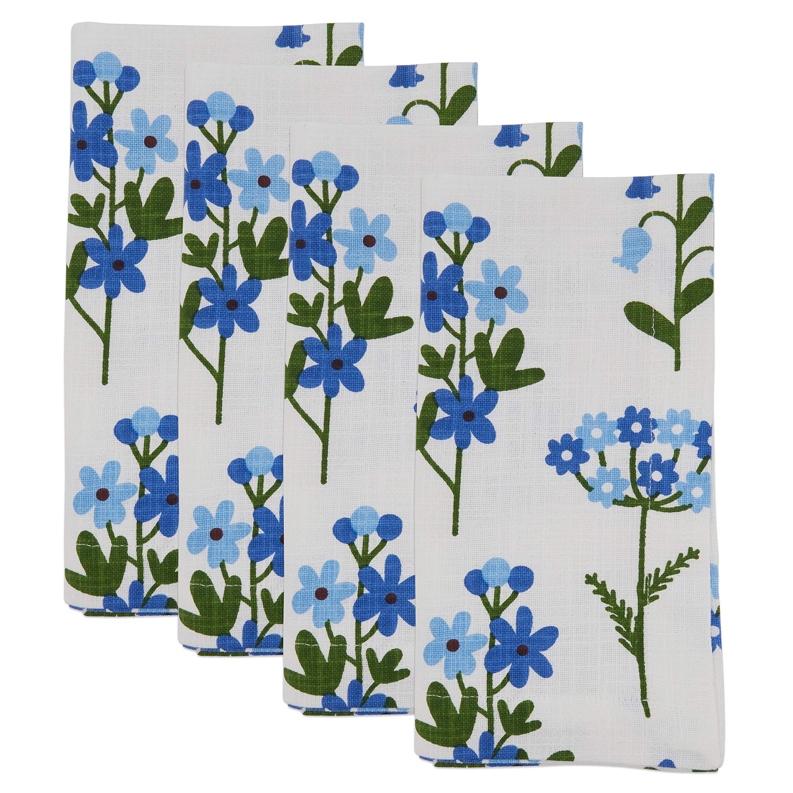 Floral Design Table Napkins Set of 4 - Elegant Cotton Dinner Napkins for Wedding, Party & Home Decor - Perfect for Dining, Entertaining & Special Occasions