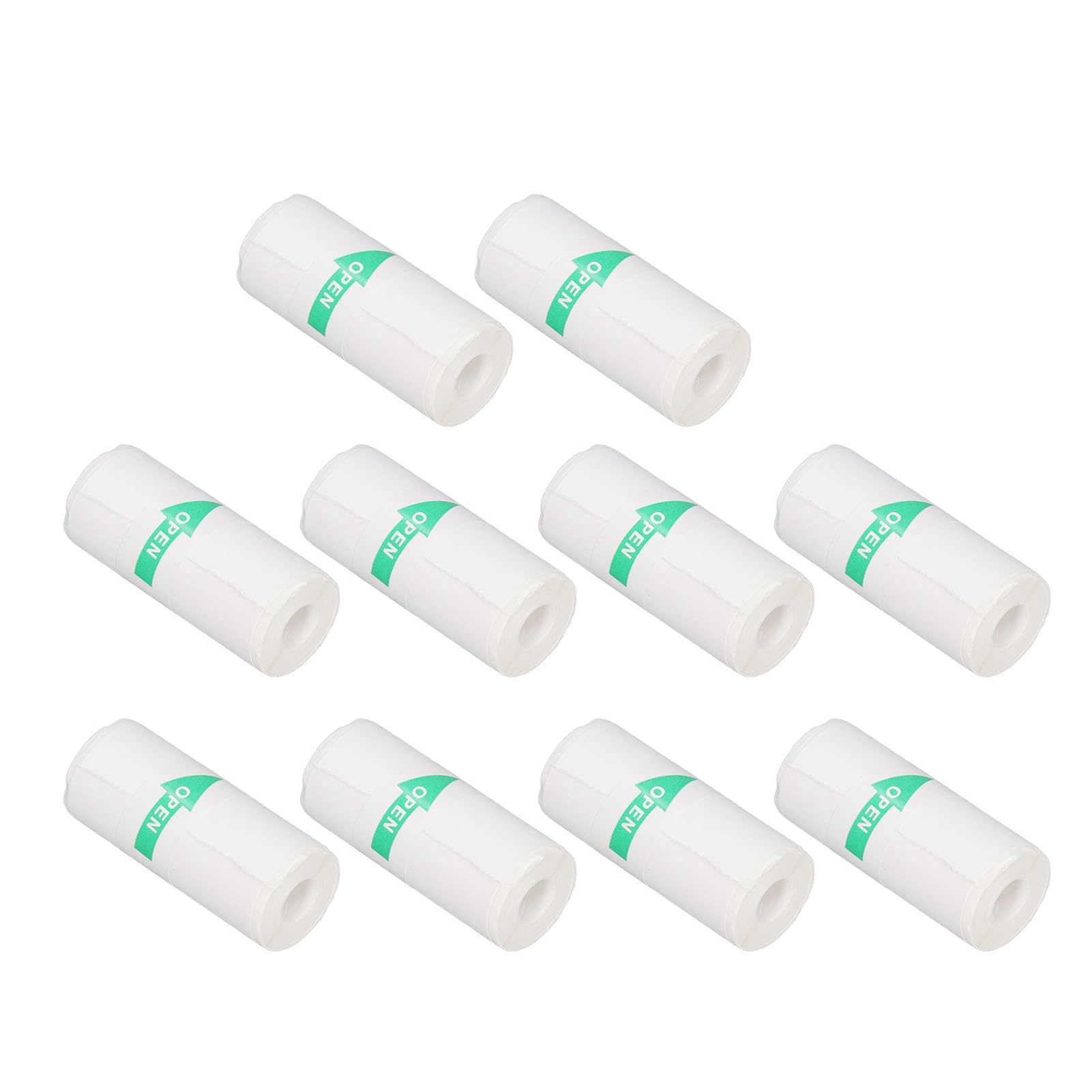 10 Rolls Self-Adhesive Label Printer Paper - 57x25mm Portable Mini Sticker Paper for Photos, Shipping Labels & Organizing | Perfect for Home, Office & Small Business Use