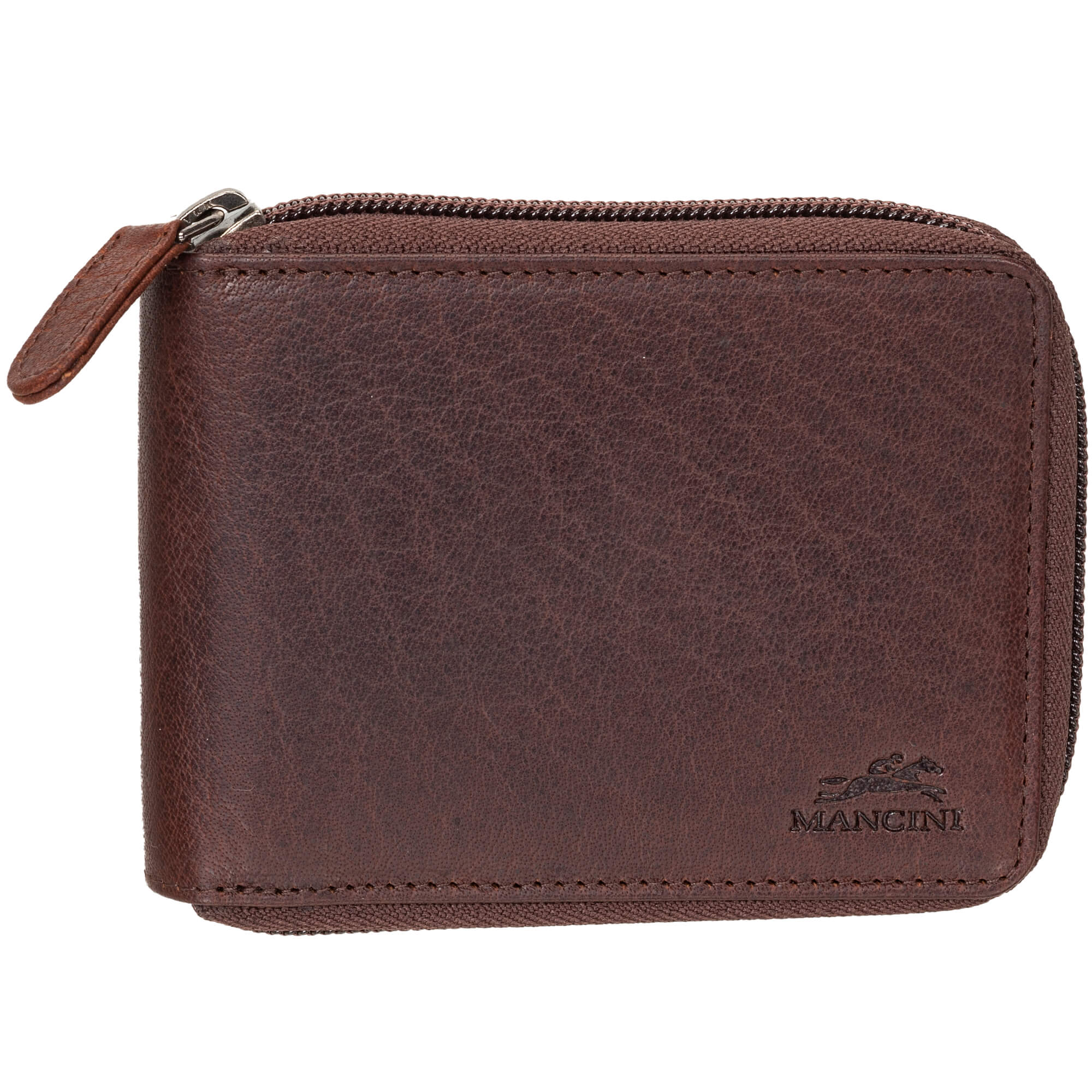Mancini BUFFALO RFID Blocking Zippered Wallet with Removable ID Passcase - Slim Secure Bifold for Travel & Everyday Use